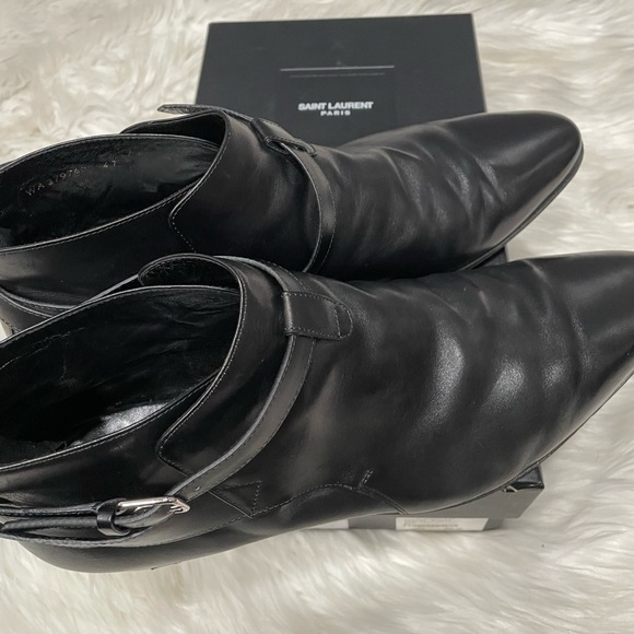 Saint Laurent Black Leather Ankle Boot - Picture 7 of 7